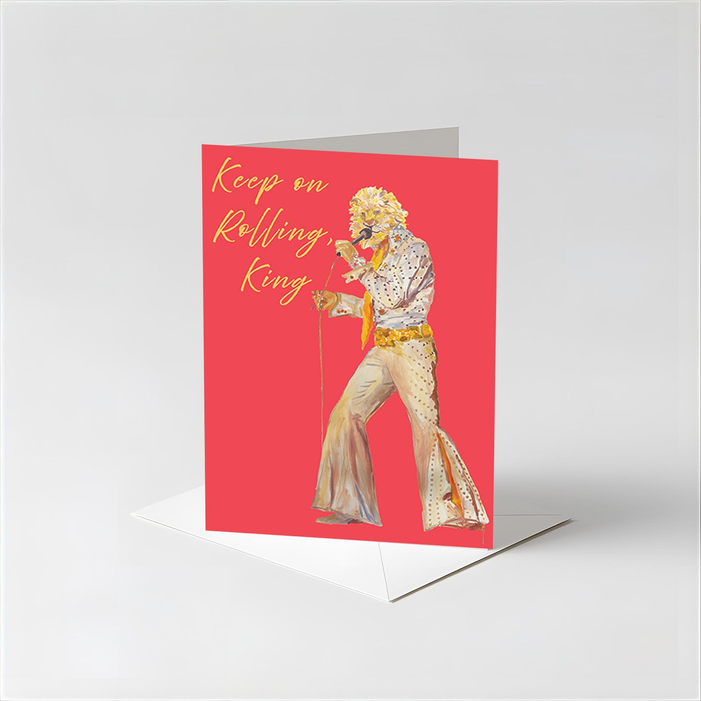 Elvis the Lion King Greeting Card