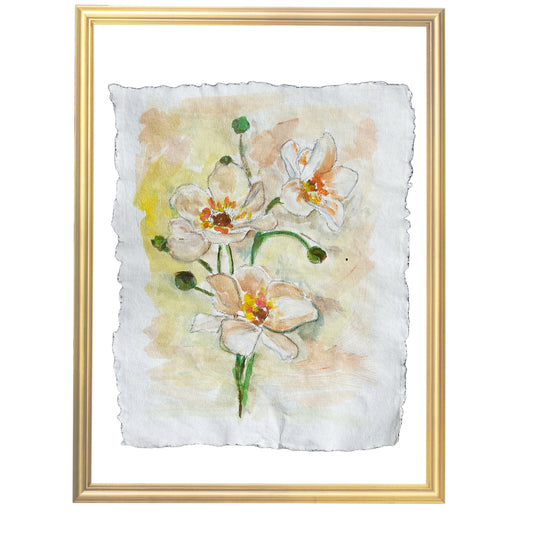 Cream Flowers on Paper