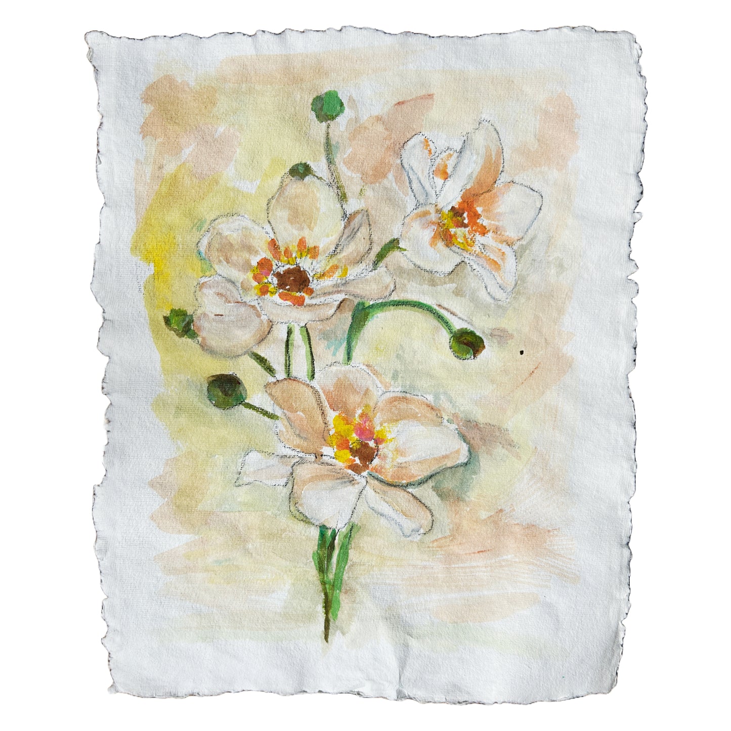 Cream Flowers on Paper