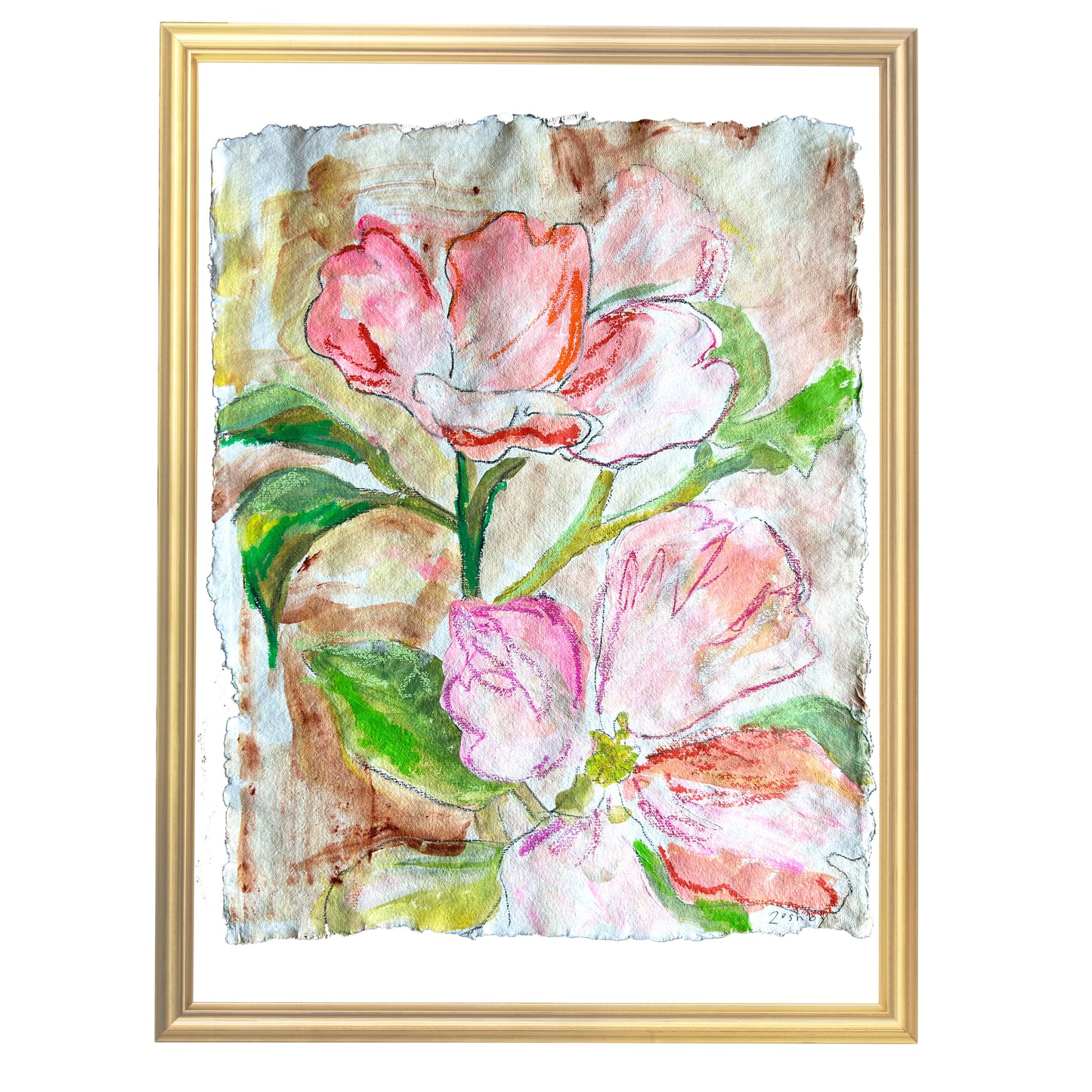 Hot Pink Flowers on paper