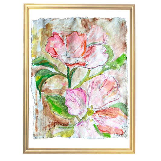 Hot Pink Flowers on paper