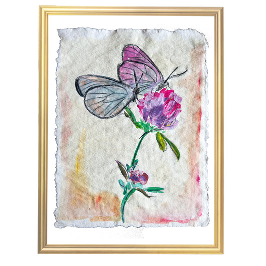 Violet Butterflies on Paper