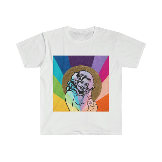 Dolly Parton Rainbow Kitten Unisex Softstyle T-Shirt