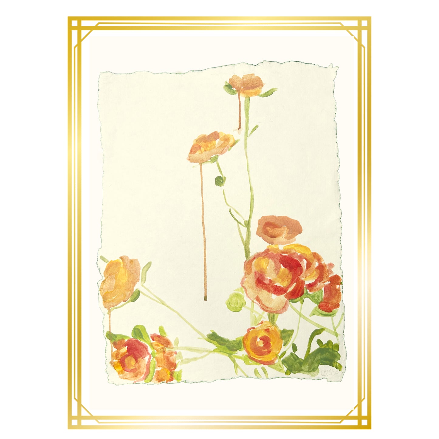 Rosy Roses painting on Paper