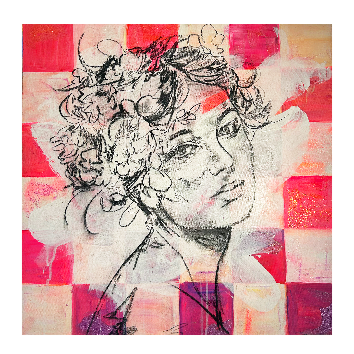 Checked Goddess Painting