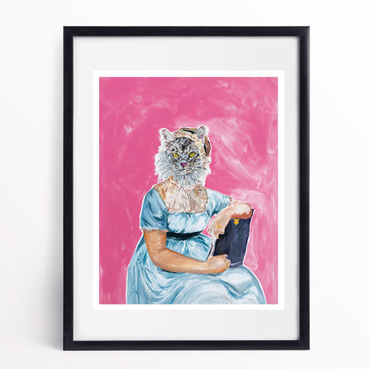 Jane Austin Cat Print