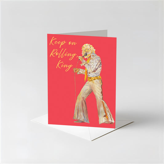Elvis the Lion King Greeting Card