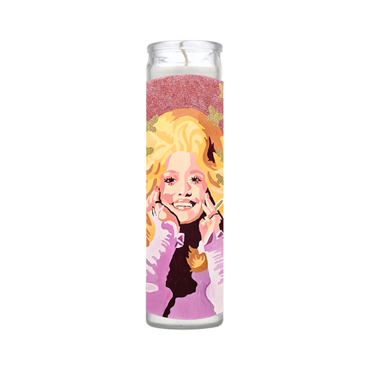 Pink Dolly Parton Prayer Candle