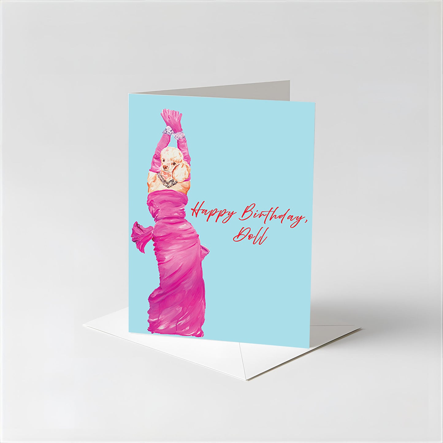 Poodle Monroe Happy Birthday Greeting Card