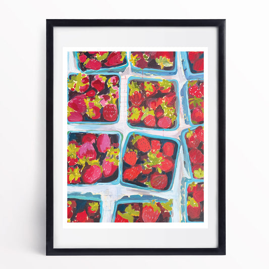 Strawberries Summer Print