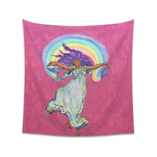 Rainbow Girl Printed Wall Tapestry