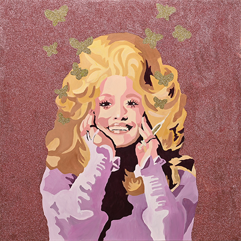 Butterfly Dolly Parton Giclee Canvas Print