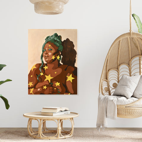 Lizzo Painting with Glitter and Stars