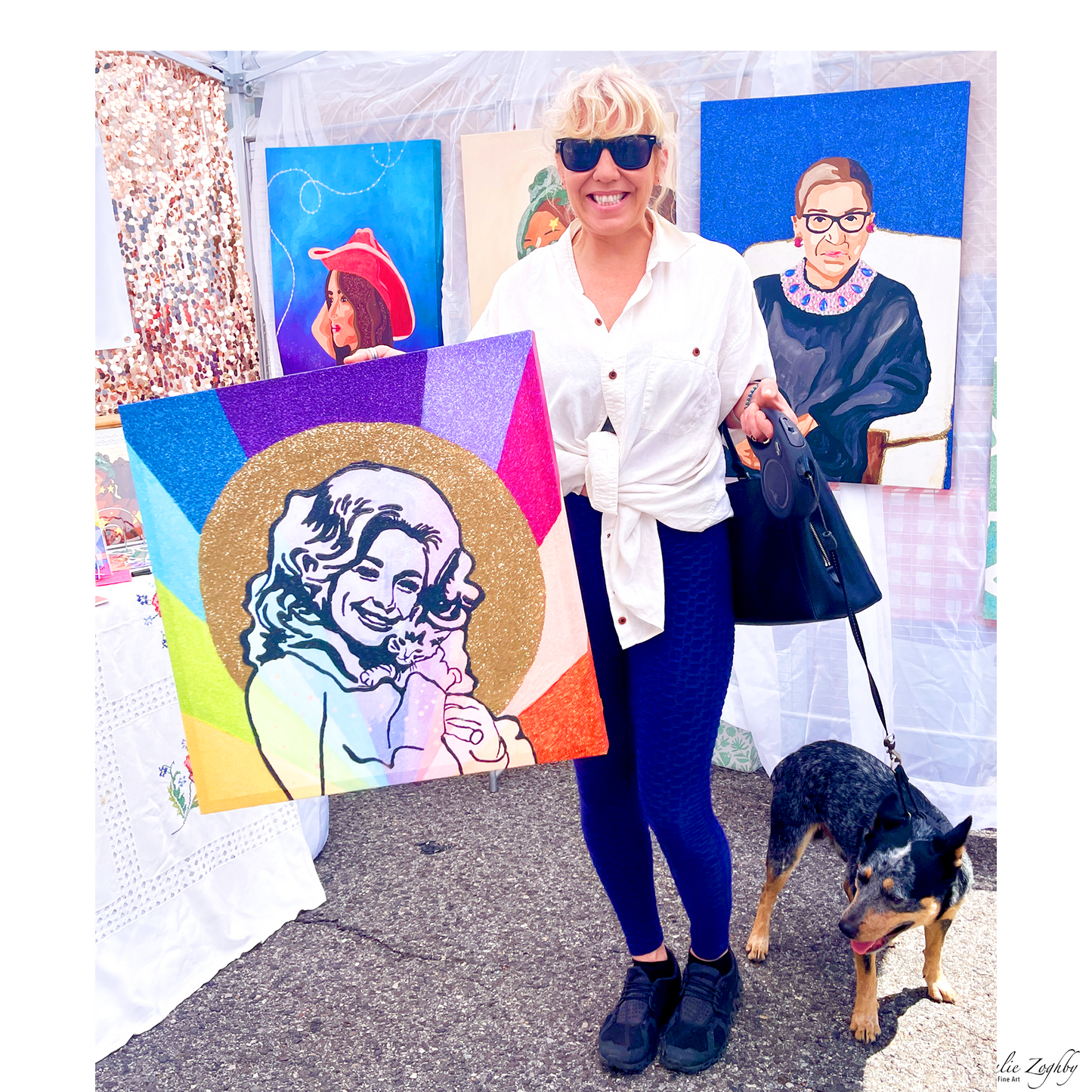 Rainbow Dolly Parton Giclee Canvas Painting