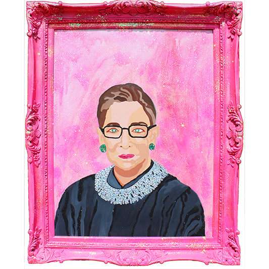 Ruth Bader Ginsburg Portrait Glitter Painting